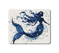 Tapis de protection pour lave-linge, motif sirène étoilée, bleu galaxie, océan, housse anti-poussière en caoutchouc antidérapant et imperméable pour la maison, 50,8 x 61 cm
