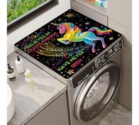 Tapis De Protection Pour Laveuse Ou SéCheuse Arc-En-Ciel Cheval Fleur ThèMe Animal Top Cover Mat ProtèGe Machine AntidéRapant Lave Linge Pour Machine RéFrigéRateur Cuisine (Color 3,50x50cm)