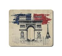 Tapis de protection pour machine à laver et sèche-linge style parisien vintage arc de triomphe, housse anti-poussière rustique imperméable pour décoration d'intérieur, 50,8 x 61 cm