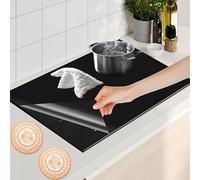 Tapis de protection pour plaque à induction avec 1 serviette et 2 dessous de verre - 60 x 52 cm - Résistant à la chaleur - Tapis en silicone antidérapant pour la cuisine