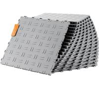 Tapis de protection pour sol de garage, 305 x 305 x 13,4 mm, set de 25 sols industriels, antidérapant double face structure-sol de garage, pour garages, caves, ateliers de réparation, argent.