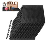 Tapis de protection pour sol - Puzzle 12 pièces | Tapis de gym et équipement de remise en forme pour, jardins d', salons, garage, absorbe les forces
