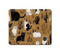 Tapis de protection supérieur imprimé chat pour lave-linge, motif chat noir et blanc, housse anti-poussière en caoutchouc antidérapant et imperméable, 50,8 x 61 cm
