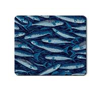 Tapis de protection supérieur pour lave-linge et sèche-linge à motif de poissons, bleu océan, housse supérieure de machine à laver, tapis nautique en caoutchouc antidérapant et imperméable pour