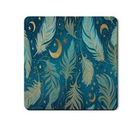 Tapis de protection supérieur pour lave-linge et sèche-linge en plumes, élégant motif de plumes bohèmes, housses anti-poussière célestes antidérapantes et imperméables pour buanderie, 61 x 61 cm