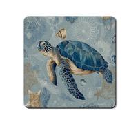 Tapis de protection supérieur pour lave-linge et sèche-linge motif tortue marine, motif océan vintage, housse en caoutchouc antidérapant et imperméable, tapis de lave-linge et sèche-linge pour