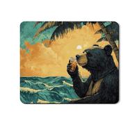 Tapis de protection supérieur pour lave-linge, motif ours tropical, vintage, océan, faune sauvage, détente d'été, tapis antidérapant et imperméable, pour buanderie, 50,8 x 61 cm