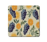 Tapis de protection supérieur pour lave-linge, raisin et orange, motif fruits botaniques, tapis de protection contre la poussière, tapis décoratif d'été en caoutchouc antidérapant et imperméable pour
