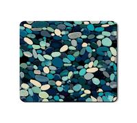 Tapis de protection supérieur pour machine à laver et sèche-linge à motif de pierre, galets bleus, housse décorative moderne en caoutchouc antidérapant et imperméable, pour buanderie, 50,8 x 61 cm