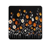 Tapis de protection supérieur pour machine à laver et sèche-linge, motif fleur orange, tapis d'automne en caoutchouc antidérapant et imperméable pour buanderie, 61 x 61 cm