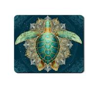Tapis de protection supérieur pour machine à laver et sèche-linge motif tortue de mer bohème - Inspiré de l'océan - En caoutchouc antidérapant et imperméable - Pour buanderie - 50,8 x 61 cm