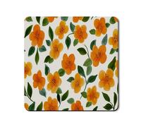 Tapis de protection supérieur pour machine à laver et sèche-linge, orange aquarelle florale pour machine à laver, housse anti-poussière en caoutchouc antidérapant et imperméable, pour buanderie, 61 x