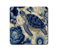 Tapis de protection supérieure pour machine à laver et sèche-linge nautique, motif tortue de l'océan bleu, housse supérieure élégante en caoutchouc antidérapant et imperméable, pour buanderie, 61 x 61