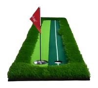 Tapis de putting pour intérieur et extérieur, aide à l'entraînement portable avec ligne d'alignement, parfait pour la maison et le bureau
