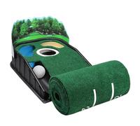 Tapis de putting pour pratique de golf, putting green intérieur, Tapis d'aide à l'entraînement à la pratique du golf, Accessoires de Golf à Base en bois massif, utilisation intérieure et extérieure en