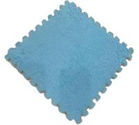 Tapis de puzzle carrés en mousse - 30,5 x 30,5 cm - 20 pièces - Carreaux de mousse emboîtables en peluche (bleu clair)