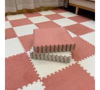 Tapis de puzzle carrés en mousse - 30,5 x 30,5 cm - 20 pièces - Carreaux en mousse emboîtables (pâte de haricots rouge + blanc)