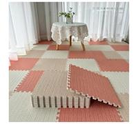 Tapis De Puzzle Emboîtable En Mousse D'aspect Lin Doux 11,8" X 11,8" | Surface Tissée Naturelle, Noyau En Mousse Résiliente, Design Découpable For Bureau, Salon.