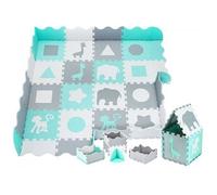 Tapis de Puzzle en Mousse EVA pour Bébé 150 x 150 x 1 cm - Grand Tapis de Jeu avec Rebord sans Odeur & Polluants - Vert