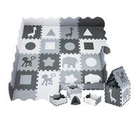 Tapis de Puzzle en Mousse EVA pour Bébé 150 x 150 x 1 cm - Grand Tapis de Jeu avec Rebord sans Odeur & Polluants - Gris