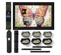 Tapis de puzzle enroulable - 114,3 x 74,9 cm - Jusqu'à 2 000 pièces - Fond en caoutchouc antidérapant et dessus lisse - Accessoires de rangement portables (6 plateaux de tri et 1 sac de rangement)