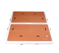 Tapis de Quai Flottant Gonflable, Tapis de baignade Multi-Personnes avec échelle à Corde, Surface antidérapante et Sac de Rangement pour lac, Bateau, île et Piscine,7x10ft