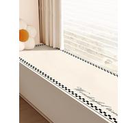Tapis de Rebord de Fenêtre Protection de Rebord de Fenêtre Beige avec Bordure Noire, Tapis de Rebord de Fenêtre Découpable pour Chiens et Chats, Protection de Rebord de Fenêtre(44x6in/1118x152mm)
