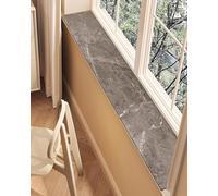 Tapis de Rebord de Fenêtre Protège-Appui de Balcon Fin et Étanche avec Fini Marbre Gris, Protecteur Rebard Fenêtre en Baie Concis Antipoussière, Bouclier pour Battant Anti-dérapant(145x14cm/57x6in)