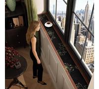 Tapis de Rebord de Fenêtre Tapis Rebord de Fenêtre Extra Étroit à Motif Floral, Tapis Absorbant Vert pour Siège de Balcon, Revêtement Décoratif Doux pour Rebord de Fenêtre(Style C,50x25cm(20x10in))