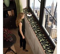 Tapis de Rebord de Fenêtre Tapis Rebord de Fenêtre Extra Étroit à Motif Floral, Tapis Absorbant Vert pour Siège de Balcon, Revêtement Décoratif Doux pour Rebord de Fenêtre(Style D,50x25cm(20x10in))