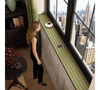 Tapis de Rebord de Fenêtre Tapis Rebord de Fenêtre Extra Étroit à Motif Floral, Tapis Absorbant Vert pour Siège de Balcon, Revêtement Décoratif Doux pour Rebord de Fenêtre(Style E,50x25cm(20x10in))