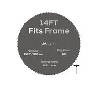 SPORTNOW Tapis de Rechange pour Trampoline Tapis de Saut de Remplacement, Compatible Trampoline Ø 4,3 m et Ressorts de 14 cm, avec Outil de Traction à Ressort et 80 Crochets en V (Ressort Non Inclus)