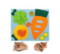 Tapis de recherche de nourriture pour lapins - Tapis d'alimentation en polaire pour stimulation du foin | Distributeur de friandises lavable - Jouet puzzle interactif pour intérieur et cage