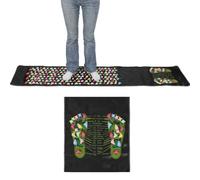 Tapis de réflexologie avec pierres d'acupression colorées, tapis de massage des pieds avec tableau des points de pression pour la relaxation et la circulation sanguine