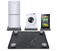 Tapis de réfrigérateur - 60 x 60 x 1,5 cm - En silicone - Avec bord surélevé et 4 pieds de sol - Anti-fuite - Pour réfrigérateur, machine à laver - Protection du sol