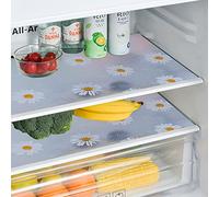 Tapis de réfrigérateur, 8 pièces Marguerite frigo Tapis frigo antibacterien Protection tiroir Cuisine Imperméable Anti-bactérien Tapis d'armoire Tapis tiroir Antidérapant, 45 * 30cm (8 pièces)