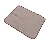 Tapis de Refroidissement de Chien, Tapis de Refroidissement d'individu Amical d'animal Familier de Peau Lavable pour le Contact Froid à l'intérieur (Brun)
