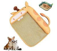 Tapis de refroidissement d'été pour chien, auto-refroidissant, en forme de girafe, avec dossier rembourré doux, coussin de cage de refroidissement respirant pour chiens et chats de petite, moyenne et