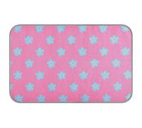 Tapis de refroidissement d'été pour chiens avec petites fleurs bleues et fond rose - 96,5 x 58,4 cm - Tapis de refroidissement extérieur pour chien dormant non électrique Manta fria para perros M