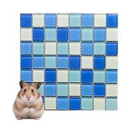 Tapis de refroidissement en cristal pour hamster, hamster, pierre en verre, tapis de refroidissement pour hamster, tapis de refroidissement d'été bleu glacé, pour hamster nain, lapins, cochon d'Inde