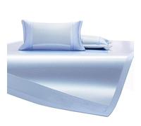 Tapis de Refroidissement en Soie glacée d'absinthe Pliable et Lavable en Machine, Ensemble de Trois Tapis de Soie glacée, adapté aux Enfants âgés(Blue,2m*2.2m)