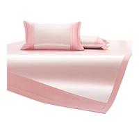 Tapis de Refroidissement en Soie glacée d'absinthe Pliable et Lavable en Machine, Ensemble de Trois Tapis de Soie glacée, adapté aux Enfants âgés(Pink,1.5m*2m)
