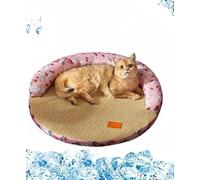 Tapis de refroidissement for chiot, tapis de refroidissement for chien, tapis de lit for chat, tapis de refroidissement for animaux de compagnie, tapis de glace for chat, lavable(Color:Pink,Size:L)