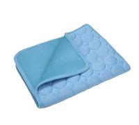 Tapis de refroidissement pliable pour chien et chat - Lavable - Pour intérieur ou extérieur - Non toxique - Bleu - Taille S