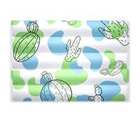 Tapis de refroidissement pour animal domestique avec technologie Ice Gel 5 cm d'épaisseur, motif cactus lavable, portable (L)