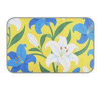 Tapis de refroidissement pour chat avec fleurs de jasmin bleu et blanc - Auto-rafraîchissant - Lit d'extérieur pour chiot et chat - Tapete d'été enfriador para perros M
