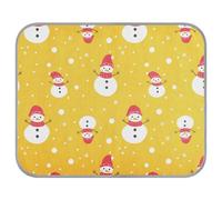 Tapis de refroidissement pour chien motif bonhomme de neige jaune rouge pour chien - Lit auto-rafraîchissant pour chien - Lavable - Tapette rafraîchissante pour chien - Taille M