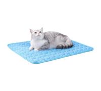 Tapis de refroidissement pour chien - soie de glace 80 x 60 cm | matelas frais, chiot, chat, antidérapant, couverture lavable | lit d'été repos, détente pour petite taille moyenne, grande maison
