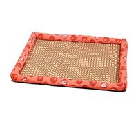 Tapis de refroidissement pour chien, tapis rafraîchissant pour chiot, design léger, confortable, résistant à la chaleur, en rotin, nid carré, lavable, 49,8 x 49,9 cm, pour l'entraînement en cage et le