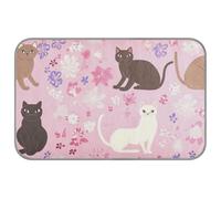 Tapis de refroidissement pour chiens - Motif chats tonkinois - Rose - 96,5 x 58,4 cm - Tapis rafraîchissant pour chiot - Essentiel d'intérieur - Esterilla rafraîchissant para perros M